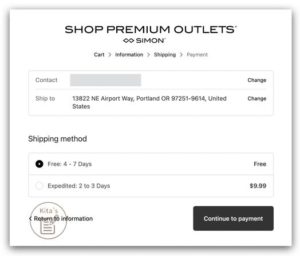 Shop Premium Outlets 選擇美國境內快遞配送速度